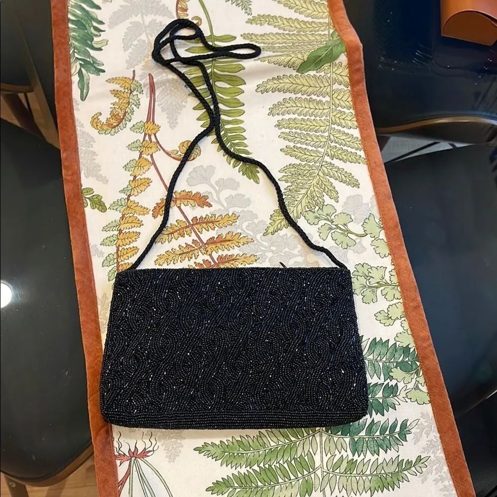 Elegant Black Beaded Evening Bag